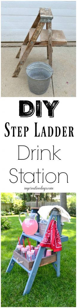 A drink station is always a fun addition to any party or gathering. You can make a drink station out of many things, but we think this repurposed step ladder is a genius way to serve drinks!