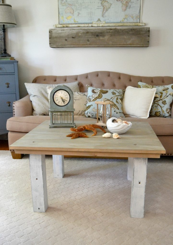 If you like the look of driftwood and want to bring it into your home, click over to see how I made a driftwood coffee table without having the real thing. 