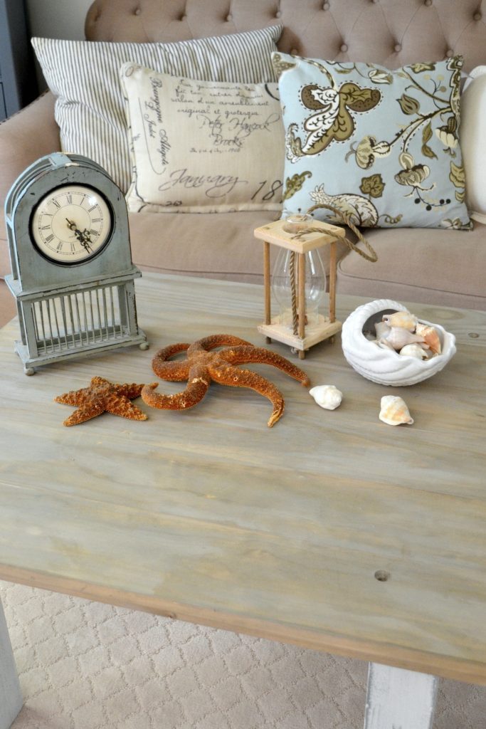 If you like the look of driftwood and want to bring it into your home, click over to see how I made a driftwood coffee table without having the real thing. 