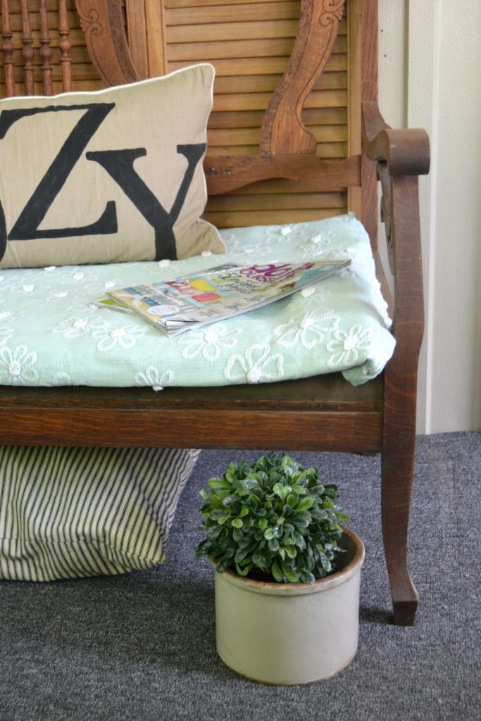 Seeing the potential is cast away pieces of furniture is hard sometimes, but if you look past the rough exterior, there usually is a gem underneath. Click over to see how I made over this sad-looking settee with barn wood!