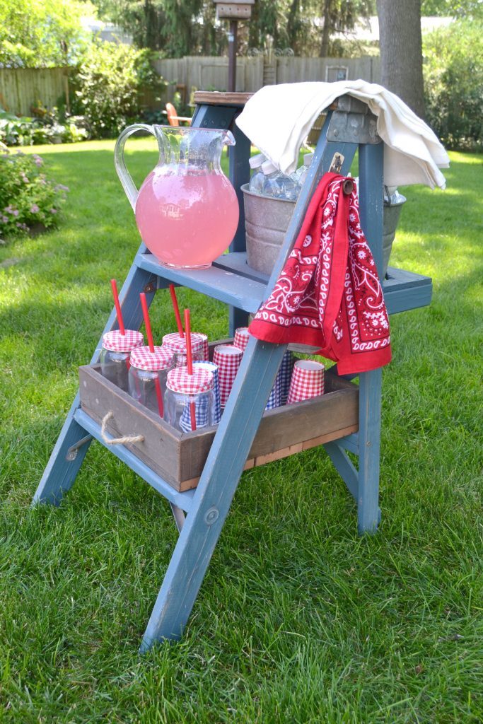 A drink station is always a fun addition to any party or gathering. You can make a drink station out of many things, but we think this repurposed step ladder is a genius way to serve drinks!