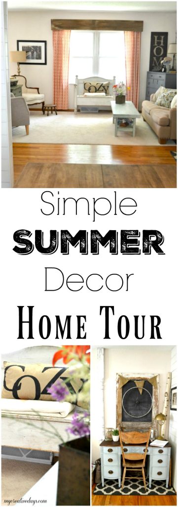 If you are looking for some easy decorating ideas for your home this summer, click over to see how I use yard sale finds and thrift store treasures in my summer home tour. 