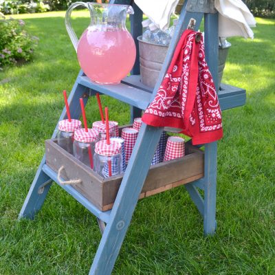 DIY Step Ladder Drink Station