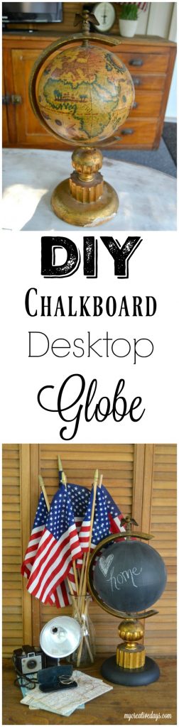 If you are looking for a beautiful desktop globe for your office or home, click over to see how easy it is to DIY this chalkboard desktop globe in a few short steps. 