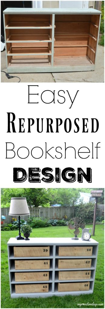 If you are looking for a bookshelf design for a space in your home, click over to find this easy repurposed bookshelf design made from an old dresser. 