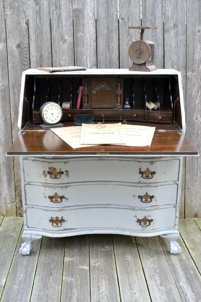 Vintage Desk Makeover With Paint And, Diy Secretary Desk From Dresser