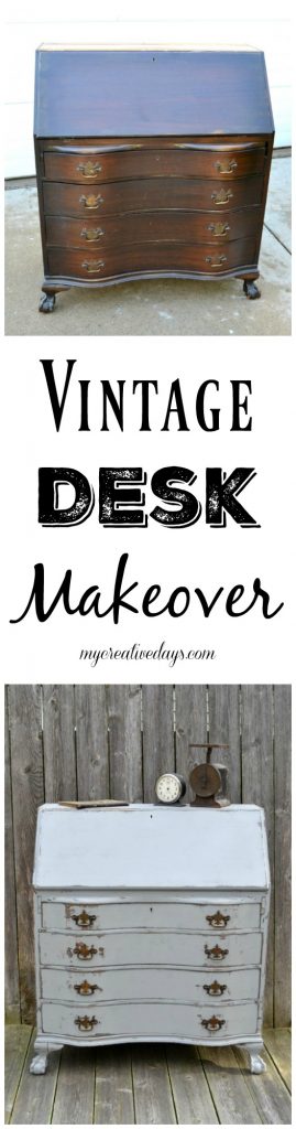 If you have a vintage desk in need of a makeover, click over to see how easy it is to get a new look with a little paint and some elbow grease.