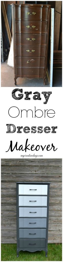 If you have an old dresser that is in need of a makeover, click over to see how easy it is to give it a gray ombre makeover in no time!
