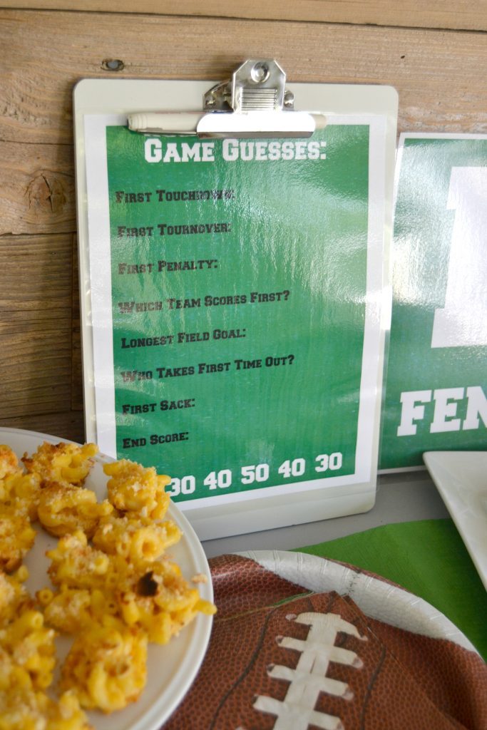 Are you hosting a football party and looking for ideas? Click over for this easy football party idea that covers everything from food to decor. And, there are free printables included!