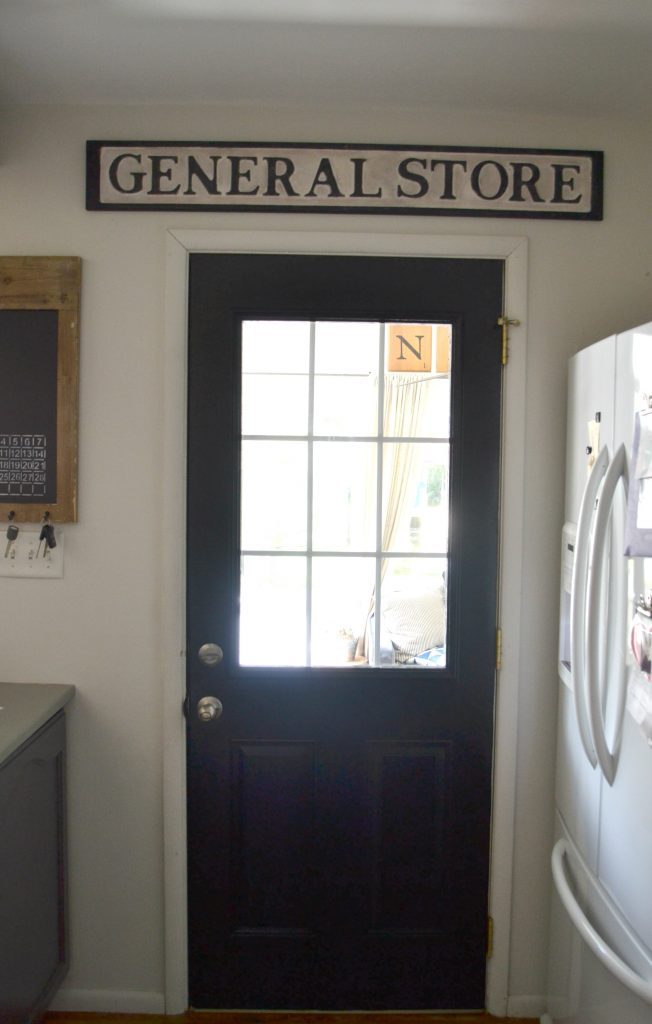 If you are looking for a fun sign to add above a door in your home, click over to see how to DIY a door sign from an existing sign to make it custom to what you want. 