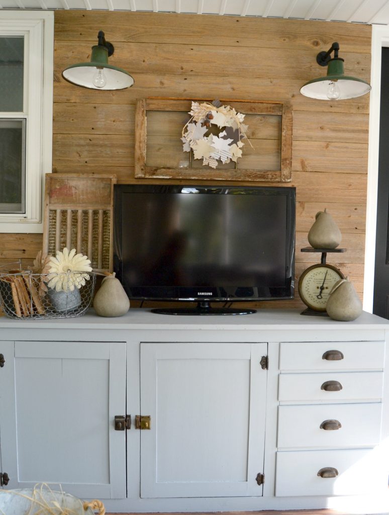 If you like the look of rustic, reclaimed wood, click over to see how we created this Reclaimed Wood Wall in our back porch makeover for FREE! 