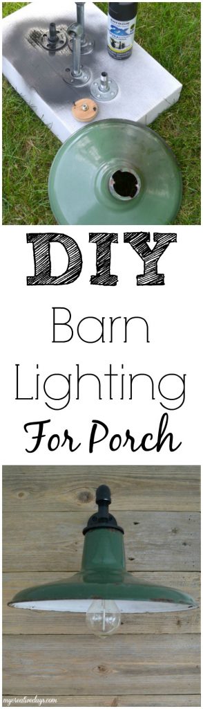 If you are looking to add some barn lighting to a space in your home, click over to see how we added a pair of barn lights we rescued from a farm to our back porch.