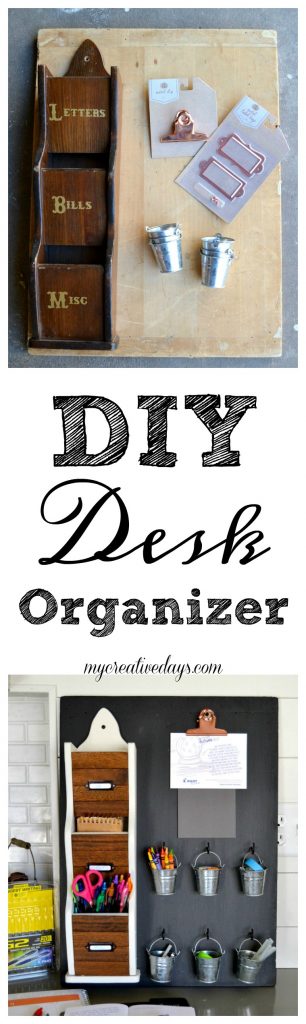 If you are ready to get more organized in your office, click over to see how easy it is to create a desk organizer that will make your work day flow a lot smoother. 