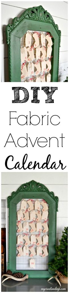 If you like to have an Advent Calendar every year, click over to see how easy it is so create your own fabric Advent Calendar from an old frame and a few supplies. 