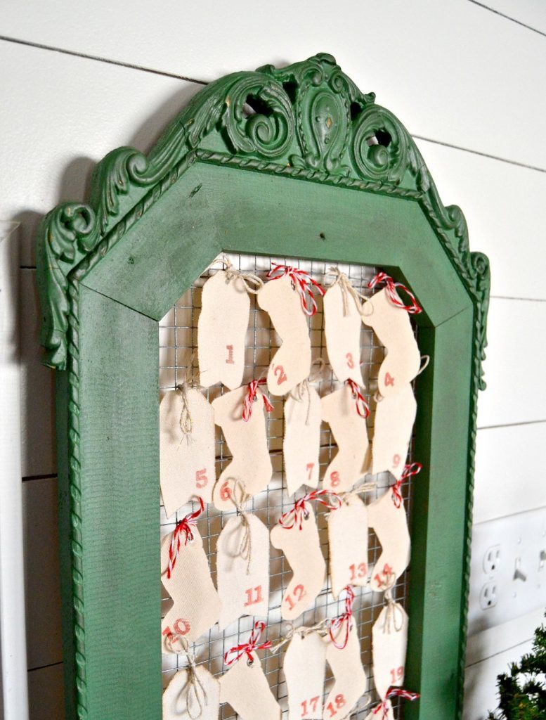 If you like to have an Advent Calendar every year, click over to see how easy it is so create your own fabric Advent Calendar from an old frame and a few supplies. 