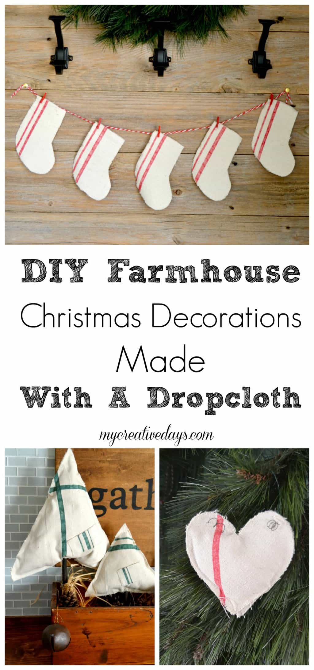 DIY Personalized Drop Cloth Christmas Stockings • Crafting my Home