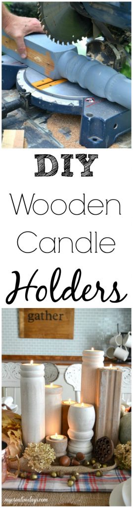 If you love wooden candlesticks, but don't want to pay the high price tag that they have in stores, click over to get the tutorial for these easy DIY Wooden Candle Holders that make a great statement wherever they are.