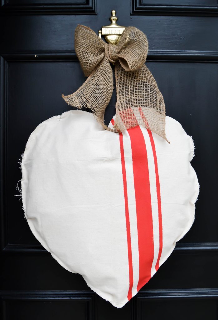 Are you looking for Valentine's Day Decorations? Click over to see how easy it is to make Valentine's Day Decorations from a drop cloth and some other simple supplies. 