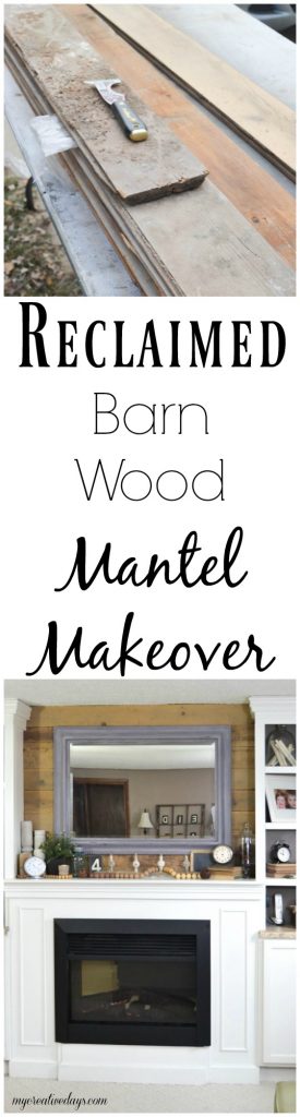 If you like the look of reclaimed barn wood and want to add it to your home, click over and see how we used it to make over our mantel in our family room. 