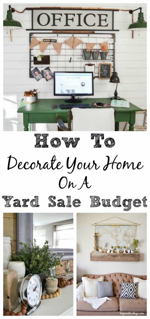 How To Decorate Your Home On A Yard Sale Budget - If you are looking to decorate your home on a tight budget, My Creative Days will show you How To Decorate Your Home On A Yard Sale Budget.