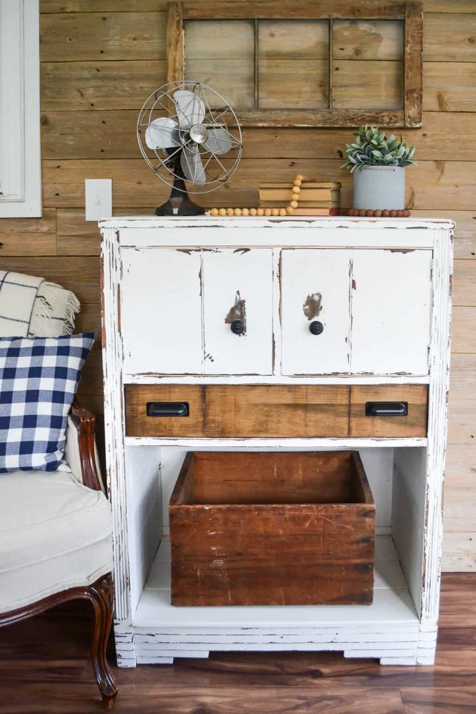 Dresser Makeover With Ship Lap - Don't get rid of your broken dresser! Check out this Dresser Makeover with Ship Lap for a unique way to breath new life to your old dresser.