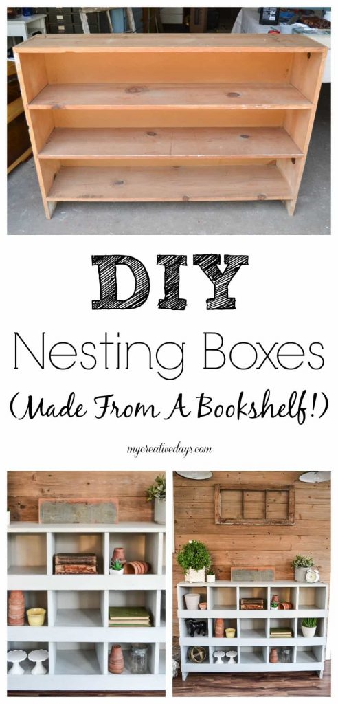 DIY Nesting Boxes - Love the look of nesting boxes, but don't want to spend a ton of money for them at an antique store? Make your own from an old bookshelf! Find out how from My Creative Days.