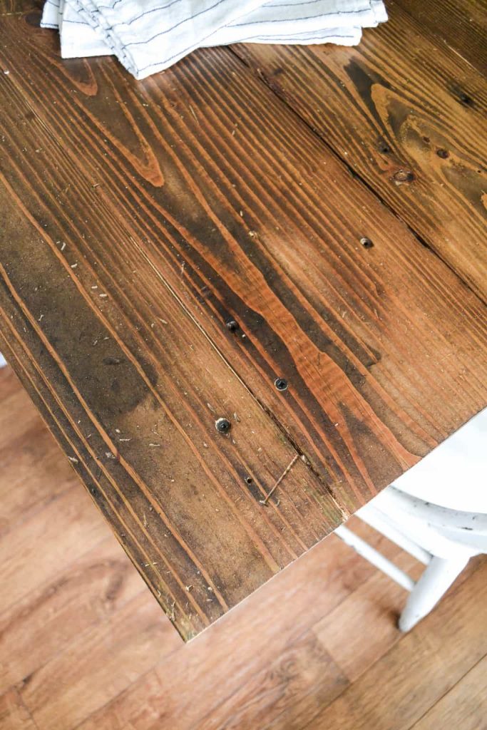 DIY Farmhouse Table - Want a farmhouse table? Make your own! Check out how to refinish one easily from My Creative Days.