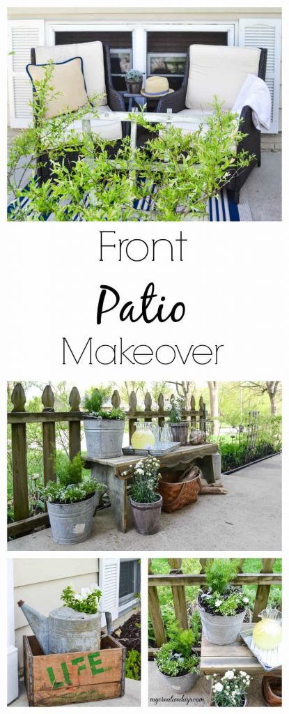 Patio Makeover - Looking to give your patio a face lift? Check out this patio makeover using rustic touches and comfy furniture.