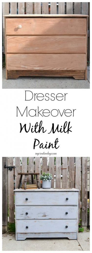 Dresser Makeover With Milk Paint - Want to try milk paint on a piece of furniture? Check out this Dresser Makeover With Milk Paint!