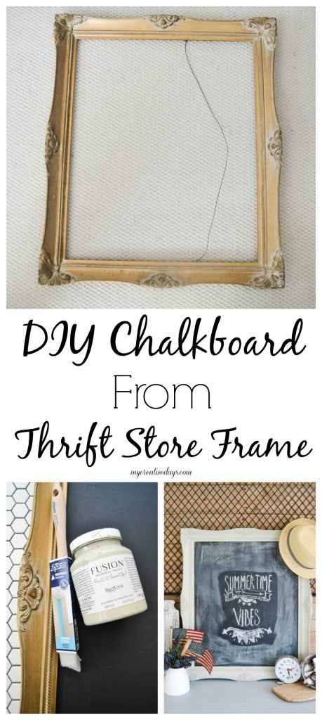 DIY Chalkboard From Thrift Store Frame - Want to make a unique chalkboard for your home? Head to the thrift store and make this DIY Chalkboard From Thrift Store Frame.