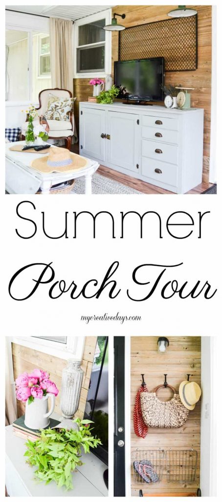 Summer Porch Tour - Summer is in the air and it is time to get the porch ready for the season. See the laid back decor in this Summer Porch Tour from My Creative Days. 