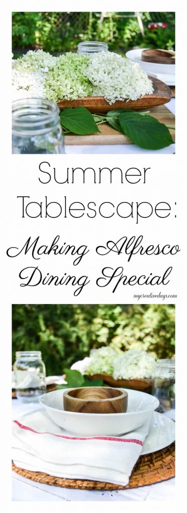 Summer Tablescape - Summer is a great time to eat outside and enjoy the weather! This summer tablescape is very easy to put together and makes your alfresco dining that much more special.