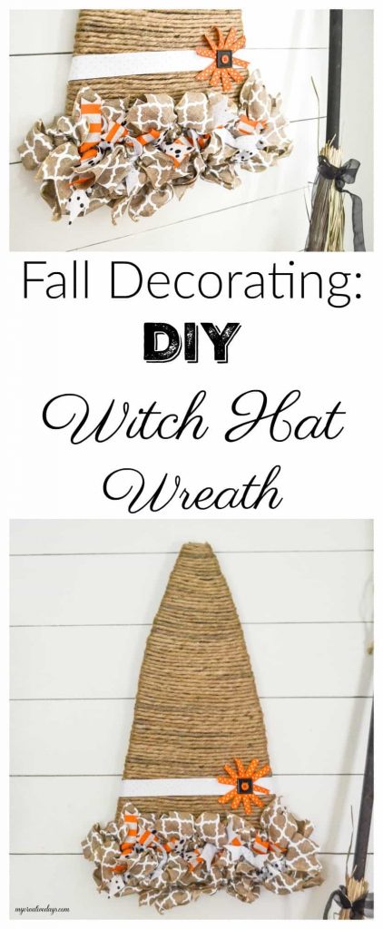 Looking for a unique way to add a fall wreath to your home? This Witch Hat Wreath For Fall is easy to make and gives a whole new meaning to fall wreath.