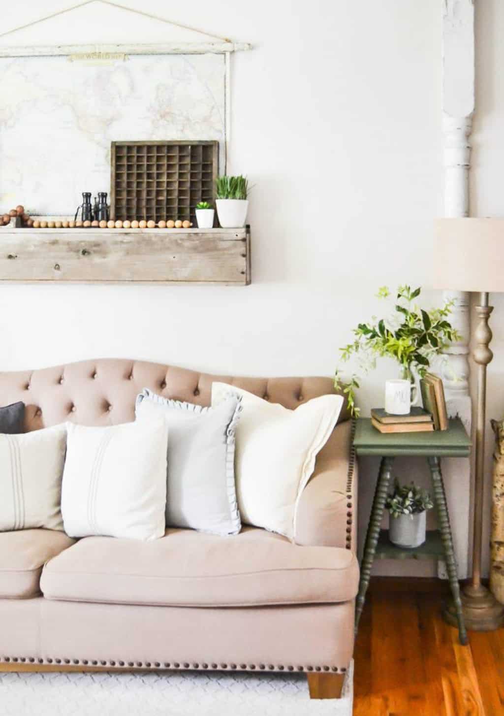 Farmhouse Throw Pillows With Grain Sack Stripes - My Creative Days