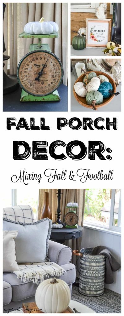 Fall Porch Decor: Do you decorate your porch for new seasons and holidays? This Fall Porch Decor from My Creative Days shows you how to incorporate the fall season into a back porch.