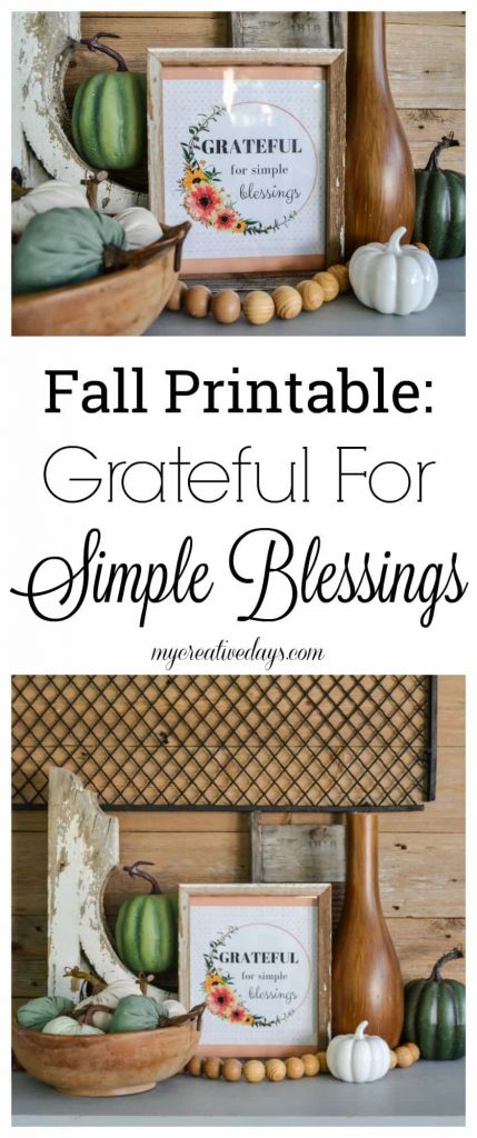 Free Fall Printable : Looking for an inexpensive way to decorate for the fall season? This beautiful Free Fall Printable from My Creative Days is the perfect answer.