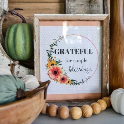 Free Fall Printable: Grateful For Simple Blessings