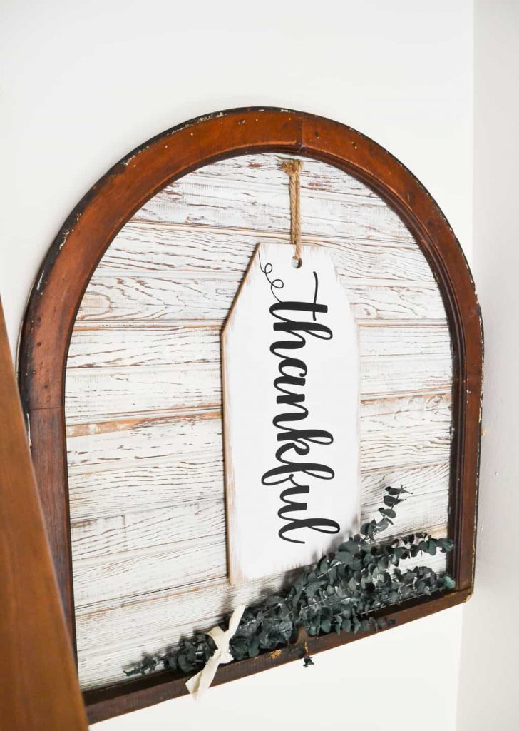 2. Wooden Arched Window with Lovely Message