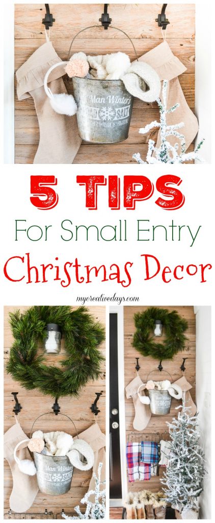 Have a small entry you want to decorate for Christmas? This Small Entry Christmas Decor makes the space look festive while still being functional.