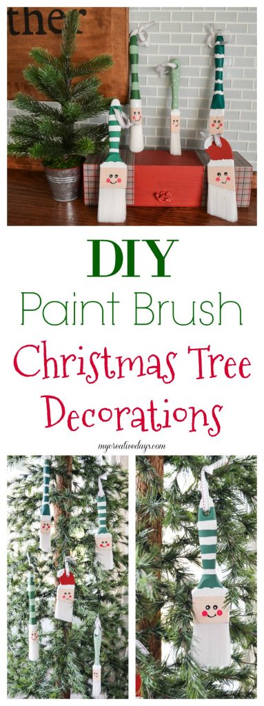 The easy way to DIY old paint brushes into Christmas tree decorations!