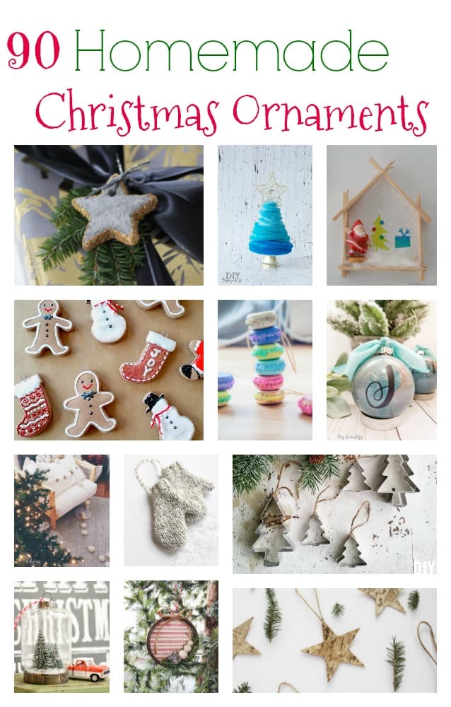 Christmas is the perfect time to get creative. There are 90 homemade Christmas ornaments in this post that are easy to make and beautiful to decorate with!