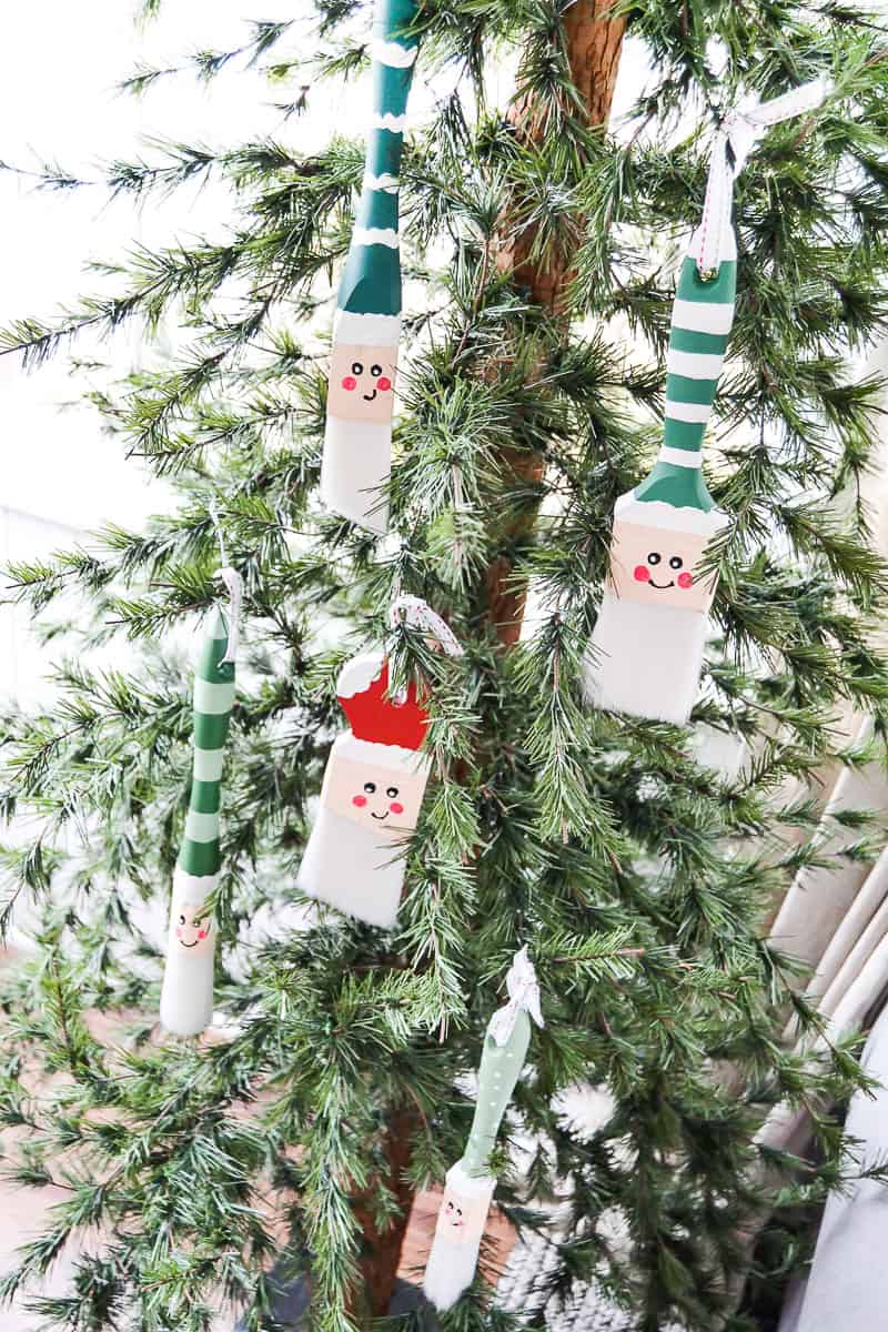 Paintbrush Christmas Ornaments