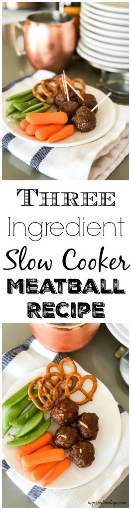 If you are looking for an easy party or tailgating recipe, these 3 Ingredient Slow Cooker Meatballs are easy to make and are a crowd pleaser!