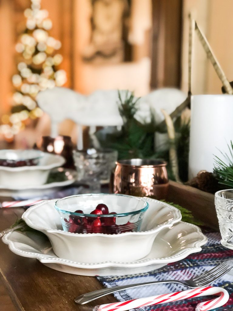 Put together and easy Christmas Tablescape to celebrate around during the holiday season!