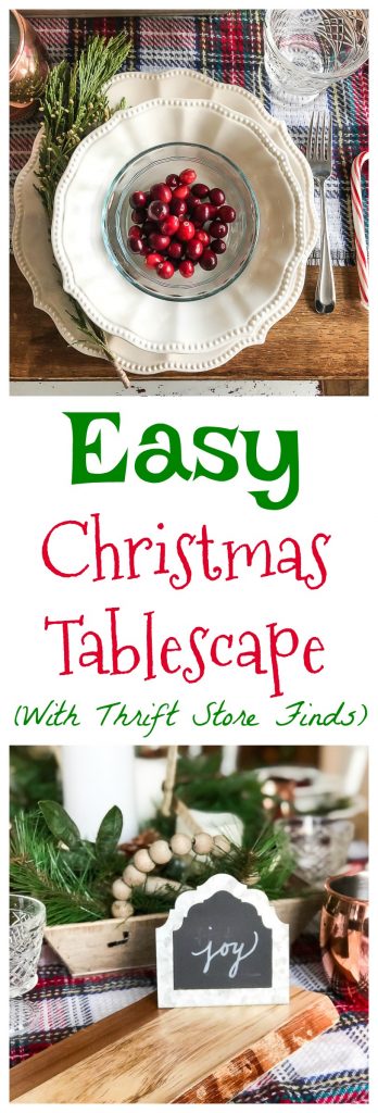 Put together and easy Christmas Tablescape to celebrate around during the holiday season!