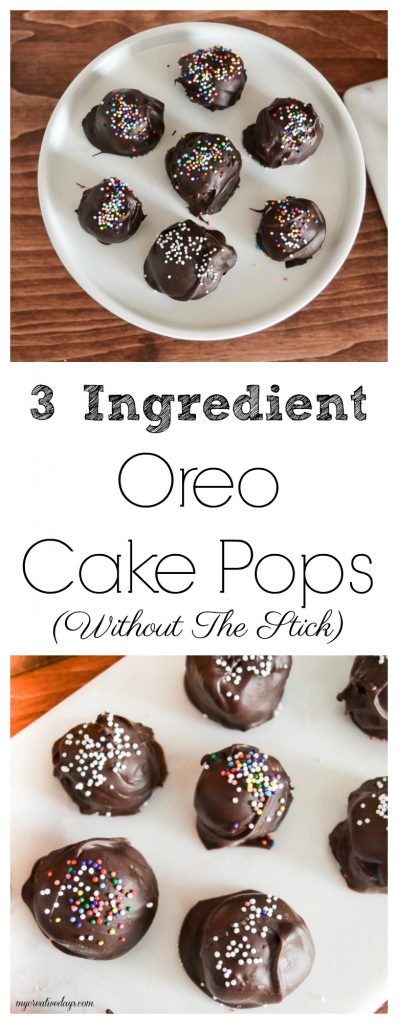 Looking for an easy recipe to make for your sweet tooth? These 3 Ingredient Oreo Cake Pops are rich, chocolate and so simple to make for holidays and parties! 