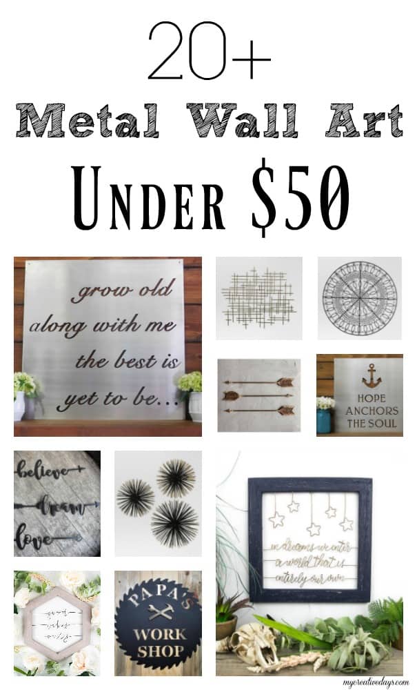 Are you looking for metal wall art to hang in your home? Click over to see some beautiful metal wall art options - all under $50!