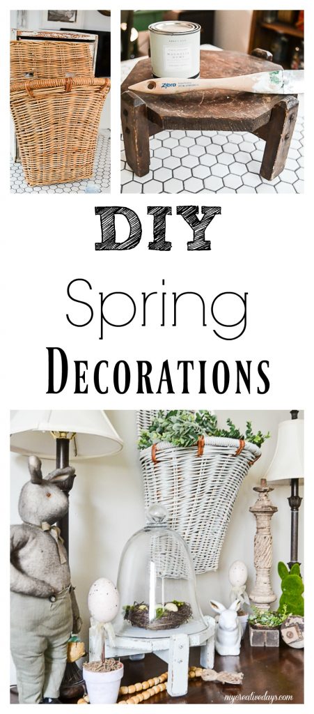Looking for some simple spring decorations for your home? Click over to see how I turned these thrift store finds into spring decorations for our family room. 