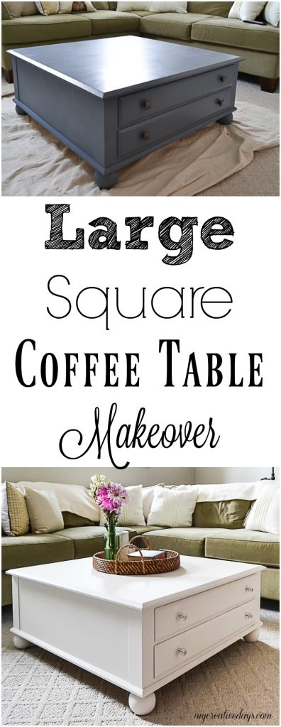 If you are looking for a large square coffee table for your space, this large square coffee table makeover will show you how to make over a yard sale table to fit your style. 