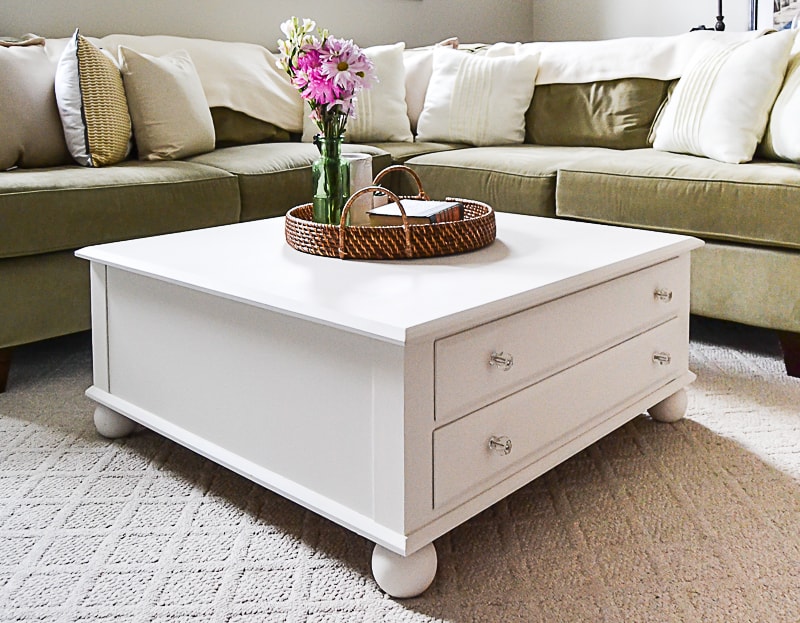 If you are looking for a large square coffee table for your space, this large square coffee table makeover will show you how to make over a yard sale table to fit your style. 